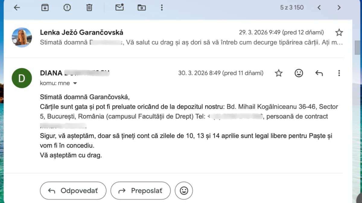 E-mail z vydavateľstva